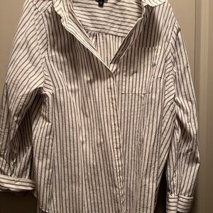Torrid Navy and White Striped Top